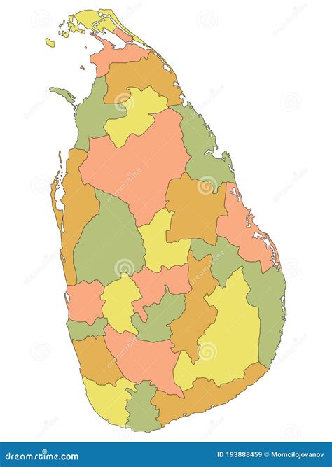 Map of Administrative Division of Sri Lanka Stock Vector - Illustration ...