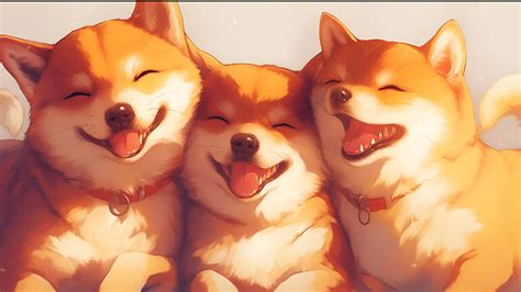 Three Funny Shiba Inu Desktop Wallpaper - Shiba Inu Wallpaper 4k