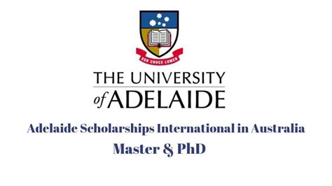 Adelaide Scholarships International in Australia 2020 for Master & PhD