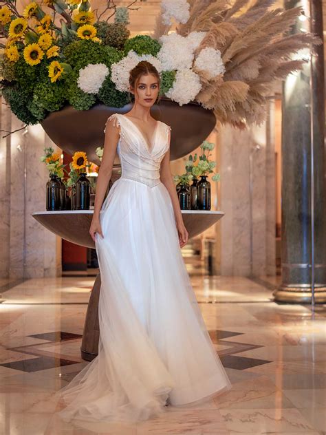Classic Pearl-Embellished Wedding Gown by Papilio Boutique