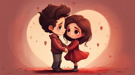 Premium Photo | Cute cartoon style love hug for valentines day