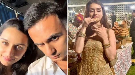 shraddha kapoor poses  rumored beau rahul mody  wedding reception