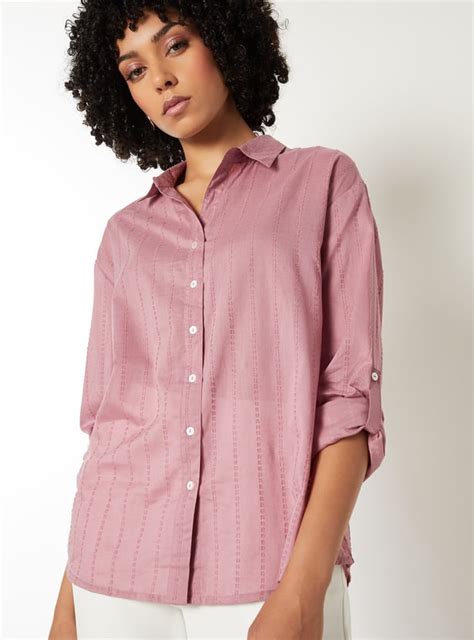 buy women embroidered oversized shirt    rs