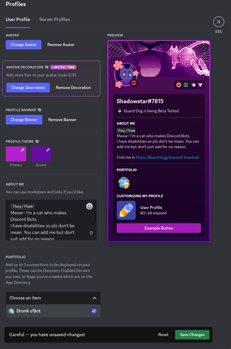 [Suggestion] - Profile Portfolio – Discord