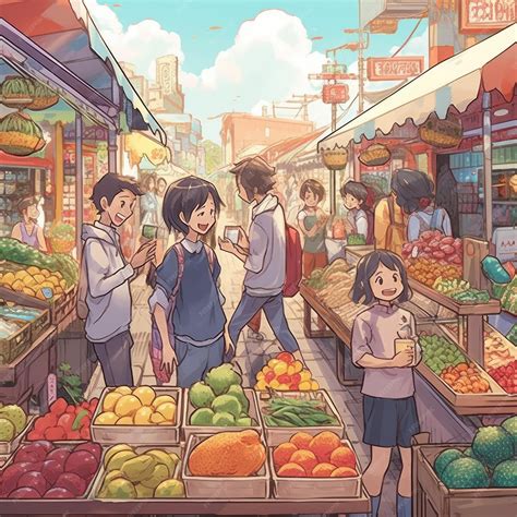 Premium AI Image | Illustration of children's cartoons in a crowded