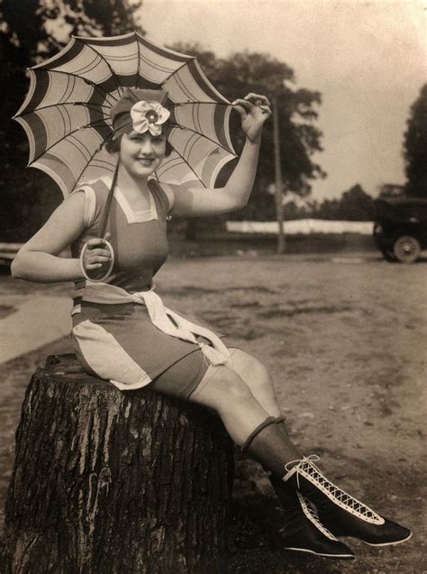 Bathing beauty with umbrella Dayton, Ohio, 1920s - The past is a ...