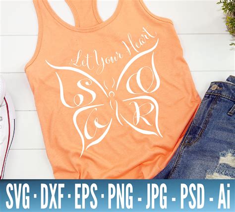 Let Your Heart Soar Inspirational Quote SVG Butterfly SVG | Etsy