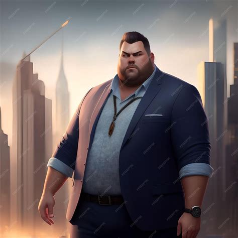 Premium Photo | Fat Man Cartoon Character Styling Anime Style Fat ...