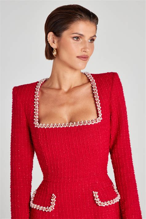 Natalie Red Dress – NADINE MERABI