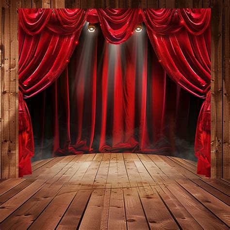 Red Velvet Curtain Stage Backdrop Shower Curtain Theater Performance ...