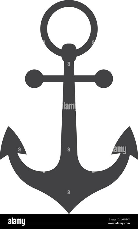 vector illustration   metal sea anchor isolated   white