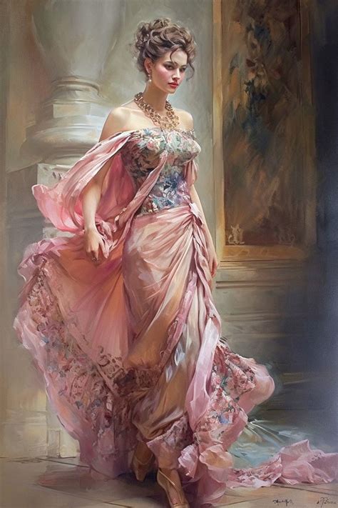 Beautiful young woman in a long pink dress | Sanat kadınlar, Dijital ...