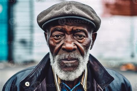 An old black man portrait created with technology. 26154180 Stock Photo