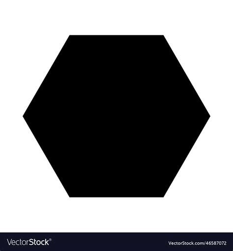 Black hexagon silhouette icon Royalty Free Vector Image
