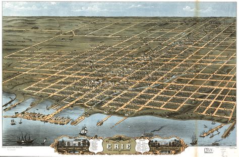 Bird's eye view of the city of Erie, Erie County, Pennsylvania 1870