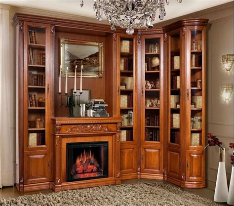 Шкаф книжный угловой: 66 фото