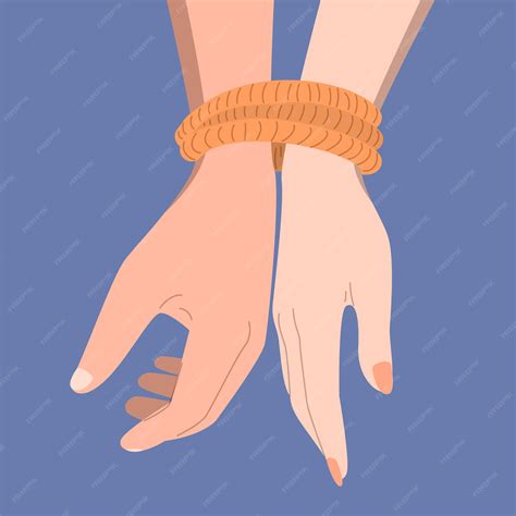 Manos de dos personas atadas con una cuerda | Vector Premium