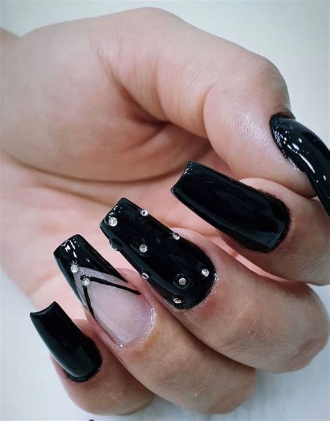 Modelo De Unha Em.gel Preta - Unha em gel preta decorada | Unha, Unhas pretas, Unhas de gel
