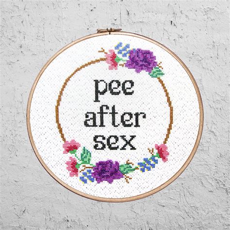 Pee After Sex Modern Cross Stitch PDF Instant Download | Etsy