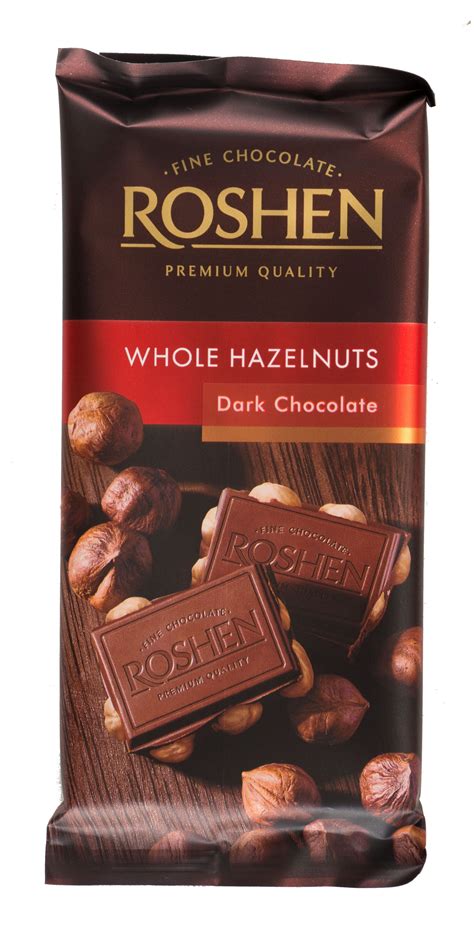 Шоколад Roshen экстрачерный с целыми лесными орехами 90г купить онлайн ...