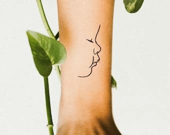 child side profile minimal tattoo design etsy