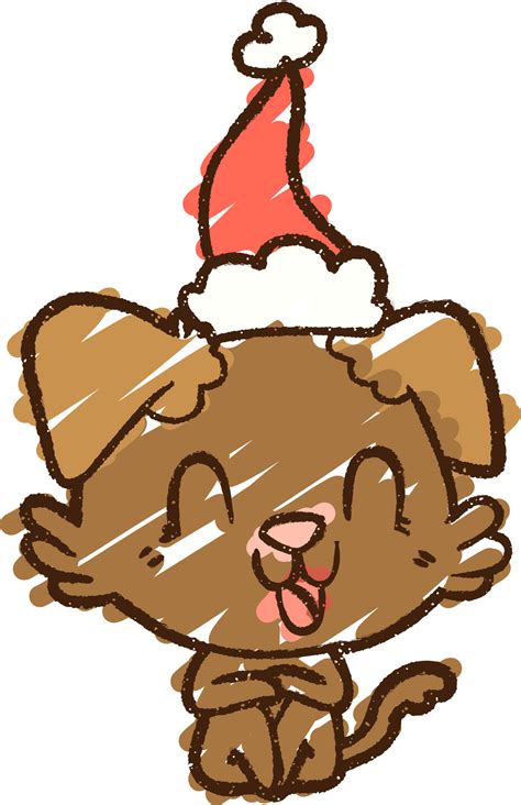 Christmas Dog Chalk Drawing 9818045 Vector Art at Vecteezy
