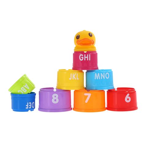 9pcs Baby Sorting Nesting & Stacking Toys Rainbow Stacking Cups Duck ...