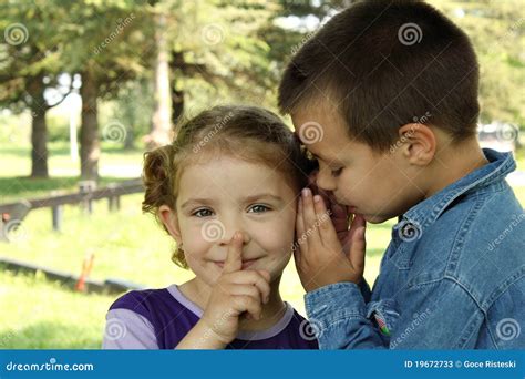 children  secret stock image image  listening