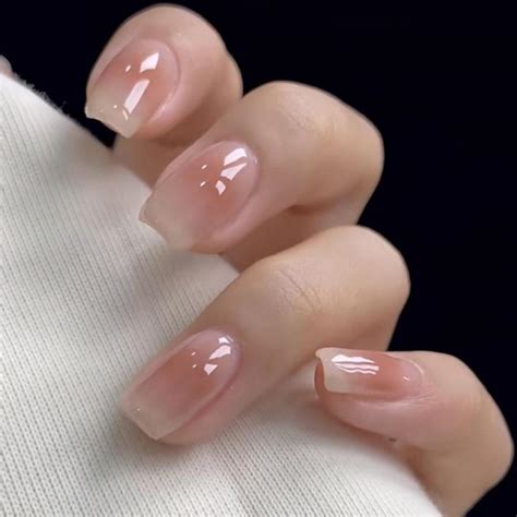 Amazon.com: 24Pcs Nude Press on Nails Short Square Fake Nails Natural