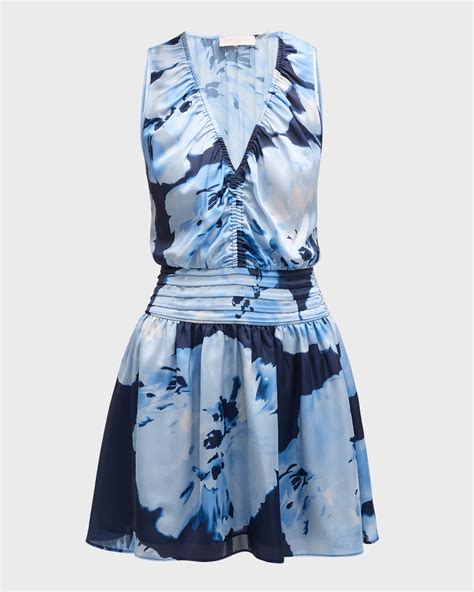 Ramy Brook Ashlynn Watercolor Bloom Mini Dress | Neiman Marcus