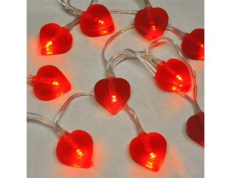 Гирлянда СЕРДЕЧКИ, 20 красных микроламп, 2+1,5 м, прозрачный провод ...