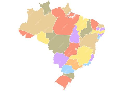 Mapa do Brasil por região em cores diferentes | Vetor Premium