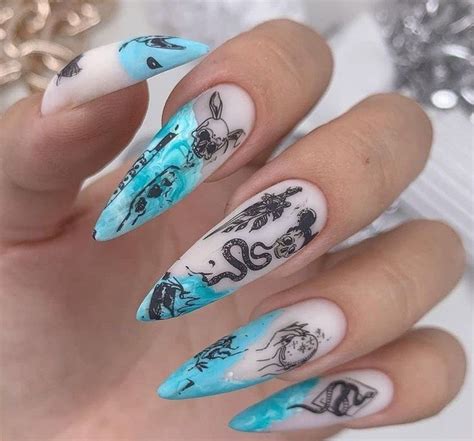 Nail Design 💥💥💙💥💥 | Дизайнерские ногти, Черно-белые ногти, Гламурные ...
