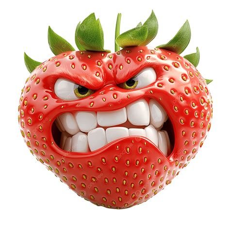 Funny Smiling Strawberries With Cartoon Faces And Lively Red Appearance