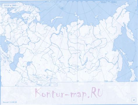 Контурная карта СССР в 1990 году. Скачать бесплатно контурную карту ...