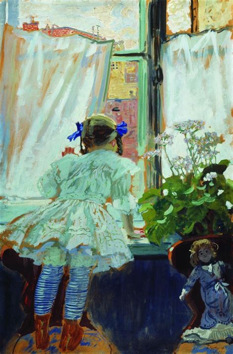 Борис Кустодиев. У окна. Портрет Ирины Кустодиевой. 1910. | Краска ...