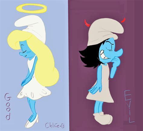 Good and Evil Smurfette by beggtoons on DeviantArt