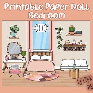 Printable Paper Doll Bedroom, Toca Boca Bedroom, Quiet Book, Printable ...