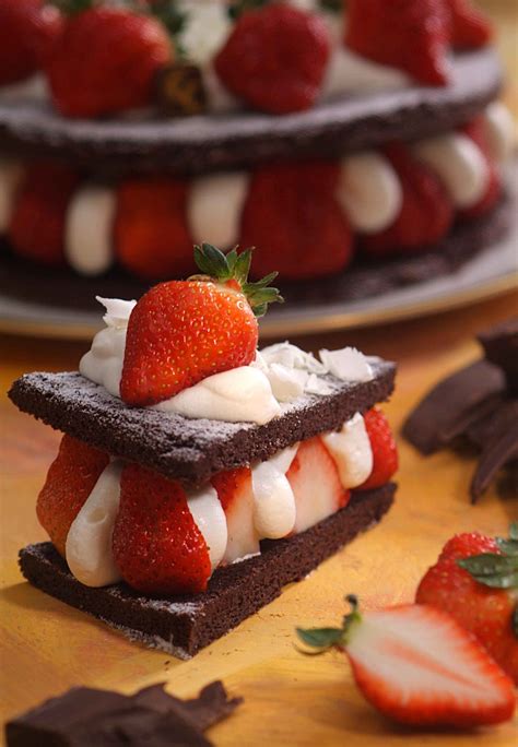 A Chocolate Cake with Strawberries and Cream · Free Stock Photo