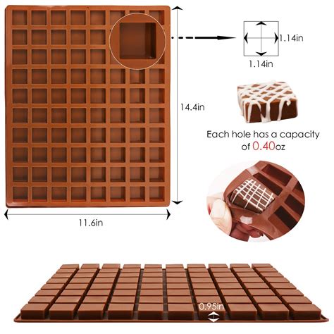 Snapklik.com : Sakolla Square Silicone Caramel Candy Molds 80-Cavity