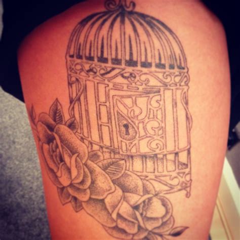birdcage and bird tattoo 8