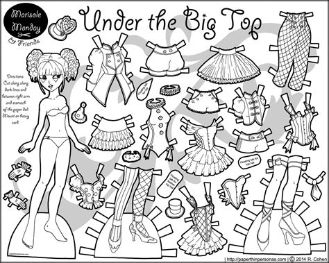 Black and White Marisole Monday Paper Dolls Printable | Paper dolls ...