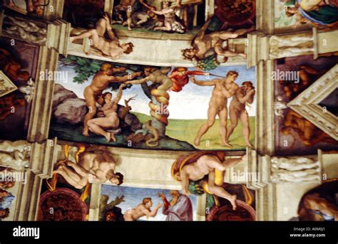 rome italy adam eve fresco sistine chapel ceiling  fall  man