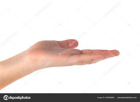 beautiful womans hand palm  isolated  white background stock