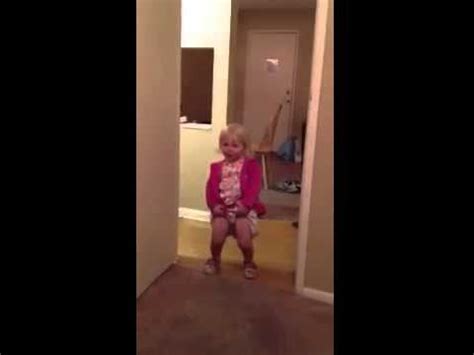 Funny Little Girl Tries to Pee - YouTube