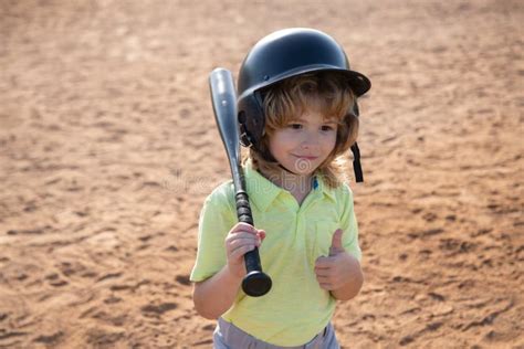 Boy Kid Posing with a Baseball Bat. Portrait of Child Playing Baseball ...