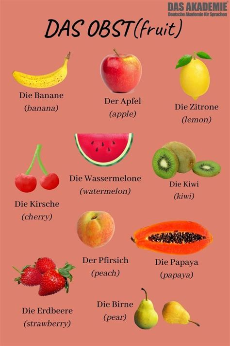 obst und gemuse english deutsch bildungssprache englisch lernen