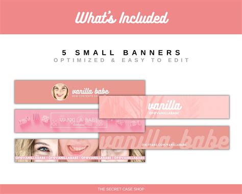 Onlyfans Small Banner Template Bundle for Fansly, Niteflirt, Adult