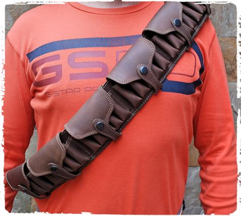 Shoulder holsters bandolier 12 gauge shells Flap over the