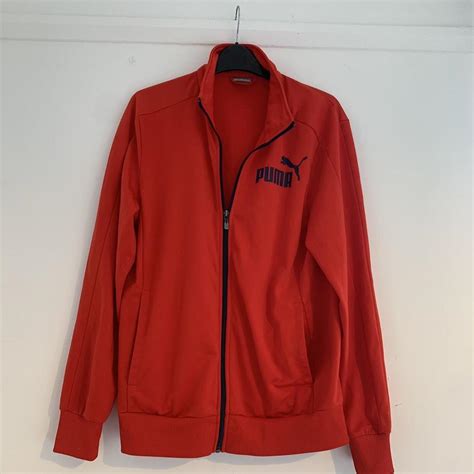 Puma Red Tracksuit Jacket size S - Depop